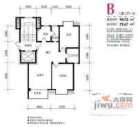 上海沙龙一期2室2厅1卫94㎡户型图
