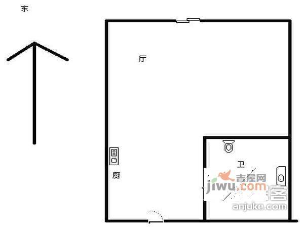 兴盛国际1室1厅1卫70㎡户型图