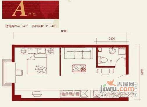 兴盛国际1室1厅1卫70㎡户型图