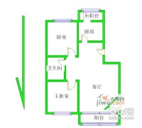 隆盛园西区2室1厅1卫87㎡户型图