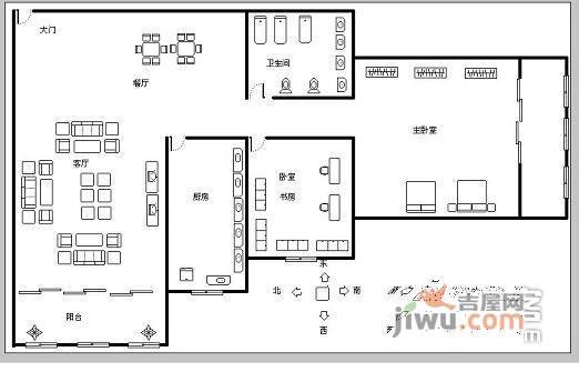 燕景佳园2室2厅1卫95㎡户型图