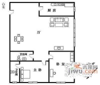 东京国际1室1厅1卫54㎡户型图
