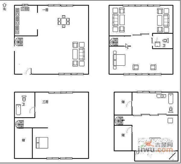 鹿鸣苑4室3厅3卫户型图