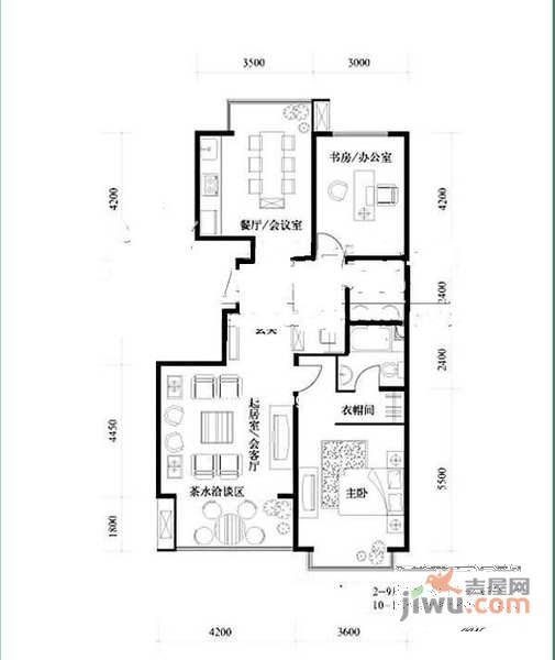 一品亦庄2室2厅1卫125㎡户型图