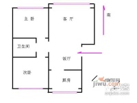 隆盛园西区2室2厅1卫105㎡户型图