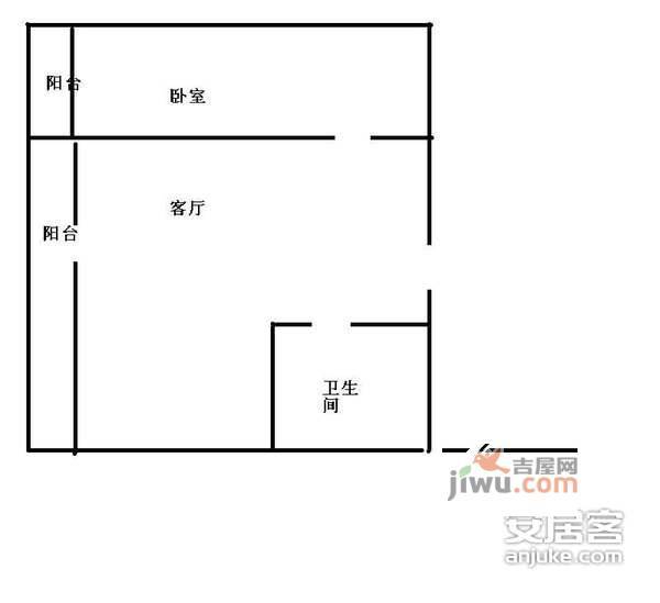 清城时代广场1室1厅1卫50㎡户型图