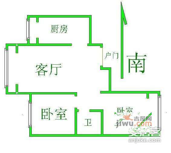 阳光乐府2室1厅1卫98㎡户型图