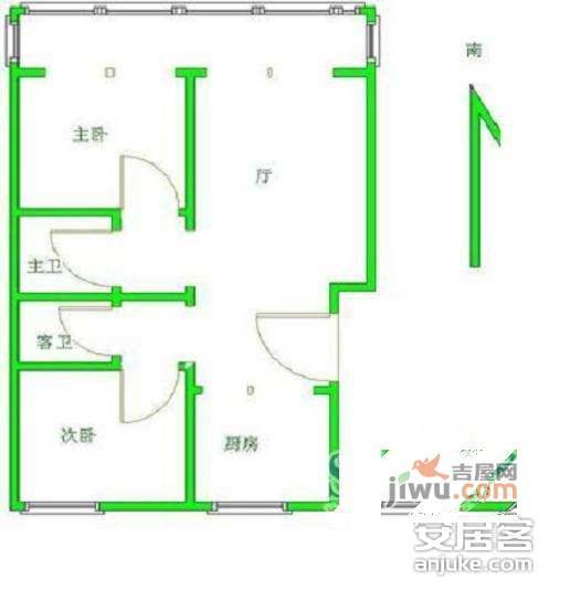 清城南区2室2厅2卫118㎡户型图