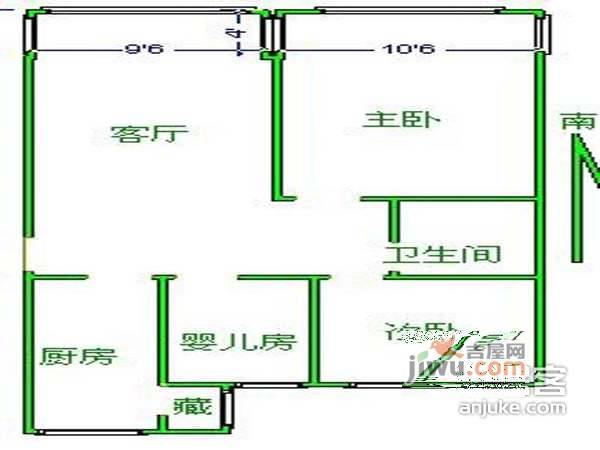 贵都公寓2室1厅1卫户型图