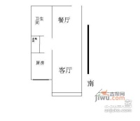 世嘉博苑1室1厅1卫56㎡户型图