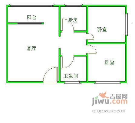 宏福园2室1厅1卫92㎡户型图