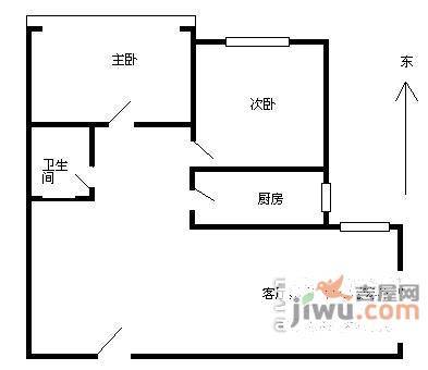 左安漪园2室2厅1卫95㎡户型图