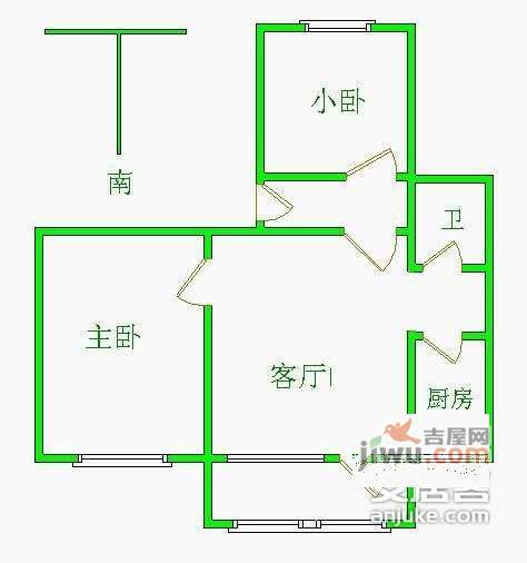 沙子口2室1厅1卫户型图