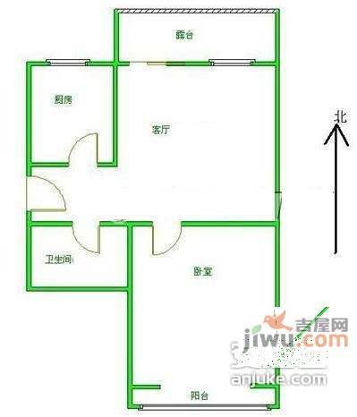 鼎盛园2室1厅1卫116㎡户型图