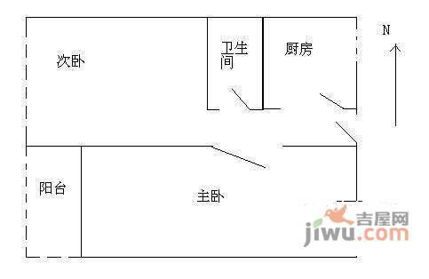 通正国际大厦2室1厅1卫户型图