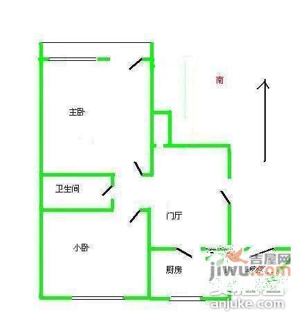 天坛西里2室1厅1卫户型图