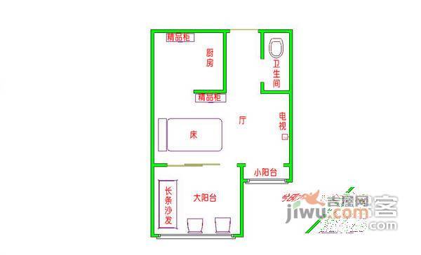 SOLO精舍1室0厅1卫40㎡户型图