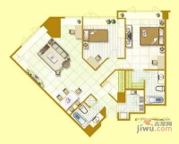 新世界中心公寓2室2厅2卫147㎡户型图
