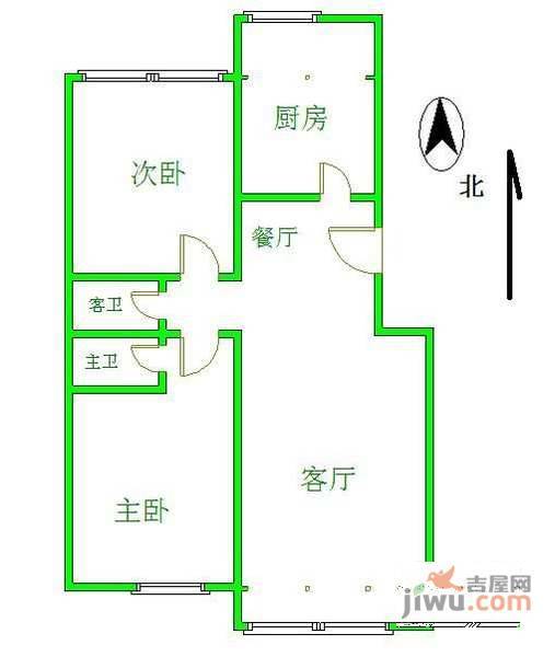 天娇园2室1厅1卫98㎡户型图