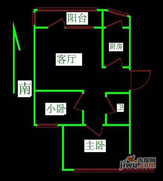 天娇园2室2厅1卫92㎡户型图