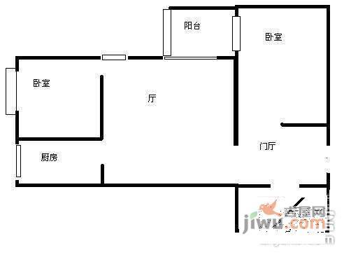 天娇园2室2厅1卫92㎡户型图