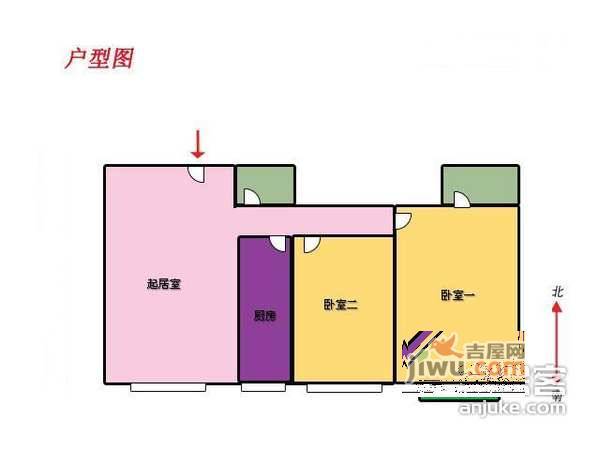 蓝筹名座2室1厅2卫109㎡户型图