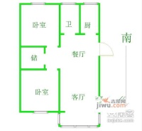 新金山国际公寓2室2厅1卫118㎡户型图