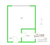 新金山国际公寓1室0厅1卫59㎡户型图