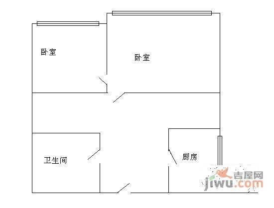 甜水园北里2室1厅1卫78㎡户型图