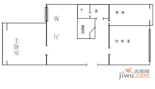 甜水园北里2室1厅1卫78㎡户型图