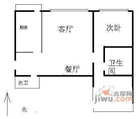 嘉多丽园二期2室1厅2卫户型图