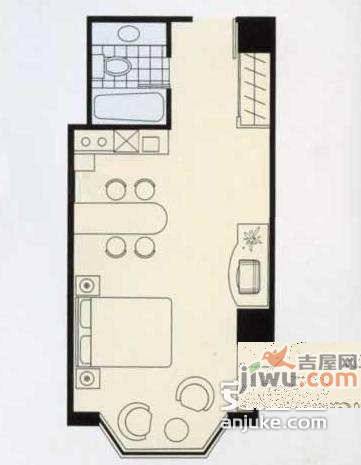 香榭舍1室1厅1卫82㎡户型图