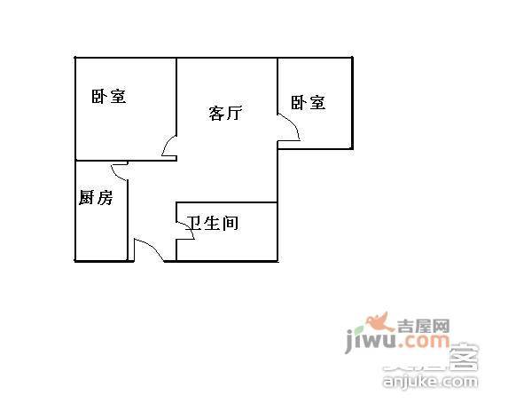 汉华苑2室1厅1卫户型图