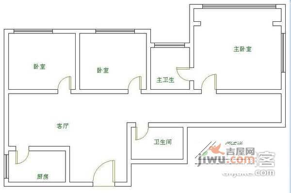 东景苑3室1厅2卫135㎡户型图