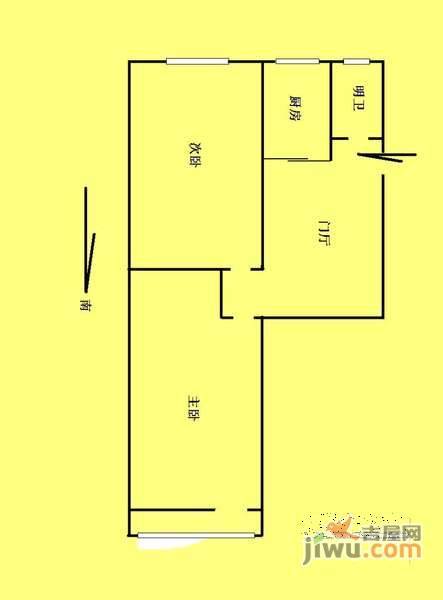 惠新南里5号院2室1厅1卫76㎡户型图