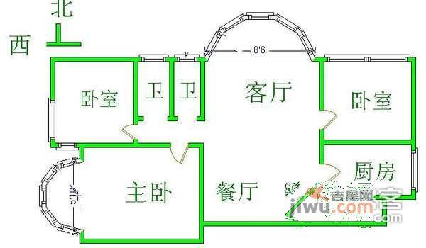 惠新苑3室2厅2卫198㎡户型图