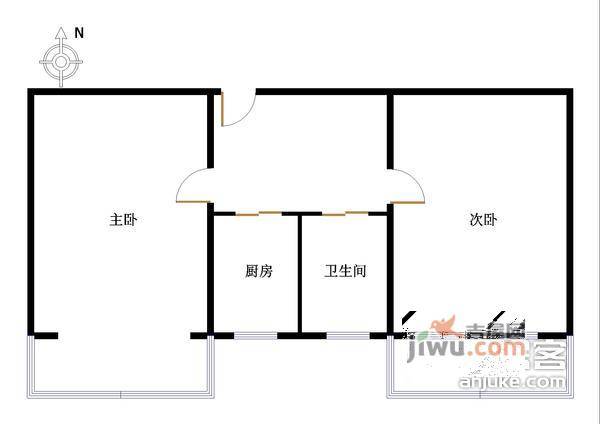 大黄庄南里2室1厅1卫73㎡户型图