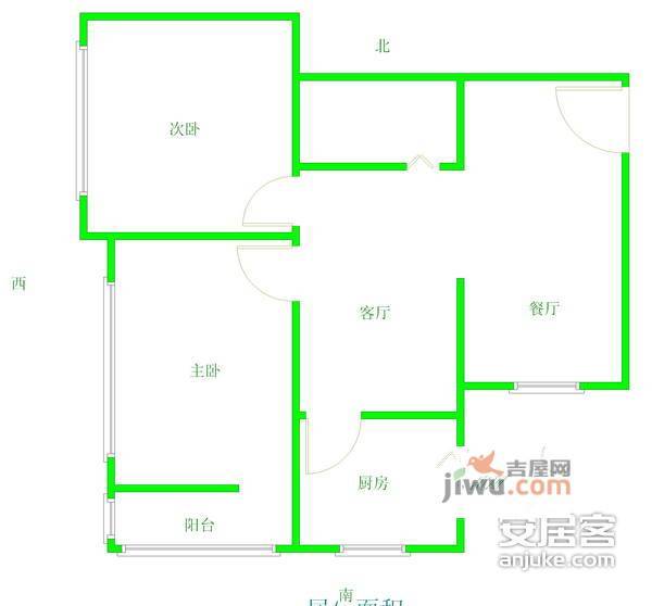 大黄庄南里2室1厅1卫73㎡户型图