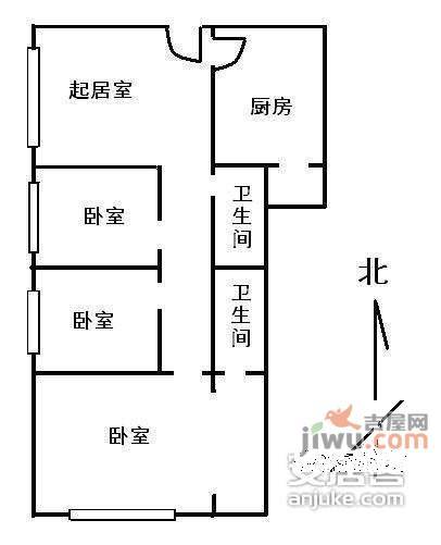 都市经典家园2室1厅1卫103㎡户型图