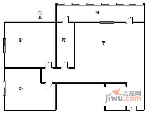 甘露西园2室1厅1卫88㎡户型图