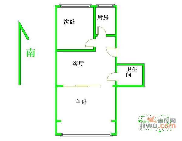 甘露园小区2室1厅1卫70㎡户型图