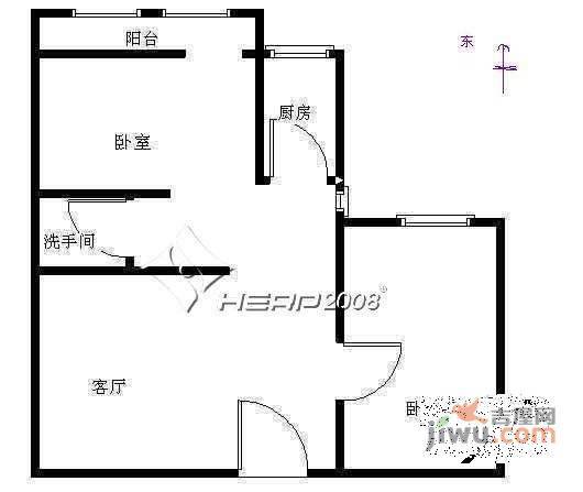 东会新村2室1厅1卫72㎡户型图