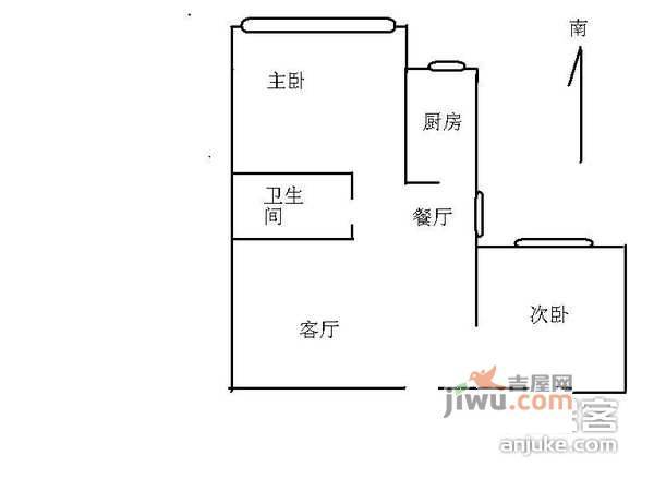 东会新村2室2厅1卫73㎡户型图