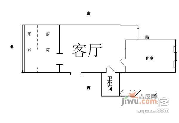 双桥六号井小区1室1厅1卫65㎡户型图