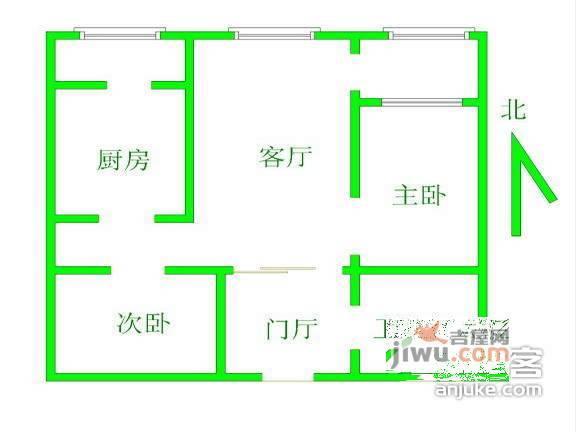 黄金苑2室1厅1卫71㎡户型图