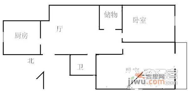健翔山庄2室1厅1卫户型图