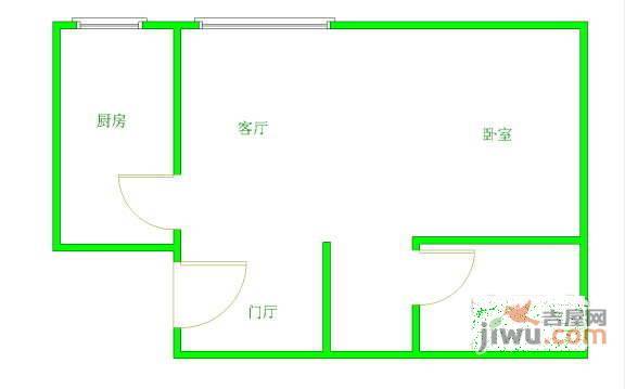 明天生活馆1室1厅1卫64㎡户型图