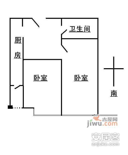 明天生活馆2室1厅1卫110㎡户型图