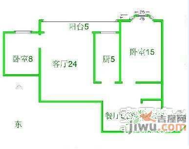 新都市计划2室1厅1卫103㎡户型图