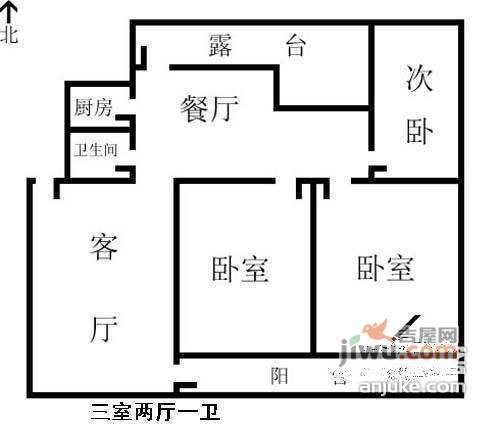 澳林春天二期3室2厅2卫户型图